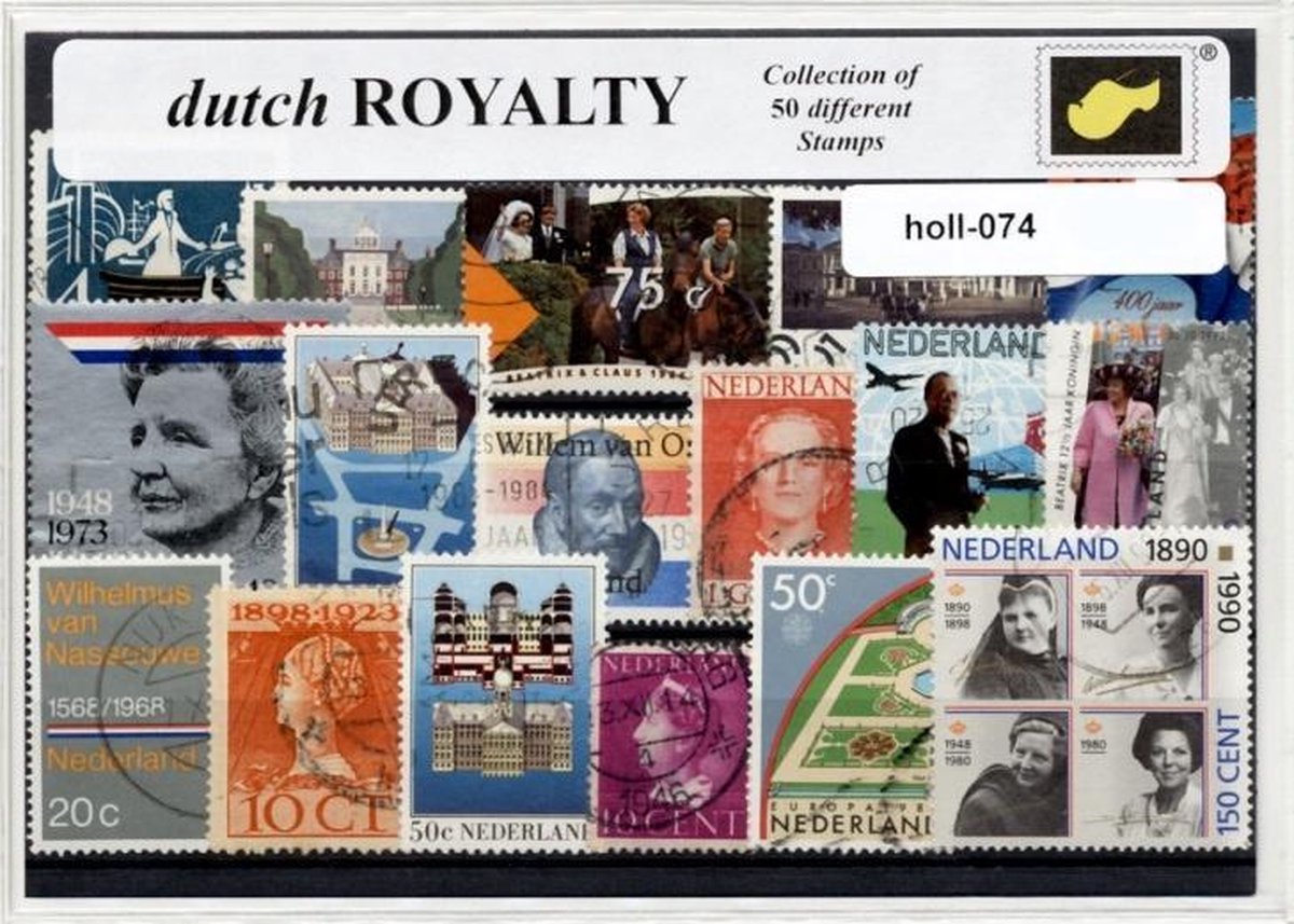 Dutch royalty - Typisch Nederlands postzegel pakket & souvenir. Collectie van 50 verschillende postzegels van het Nederlandse koningshuis – kan als ansichtkaart in een A6 envelop - authentiek cadeau - kado - kaart -oranje - beatrix - juliana