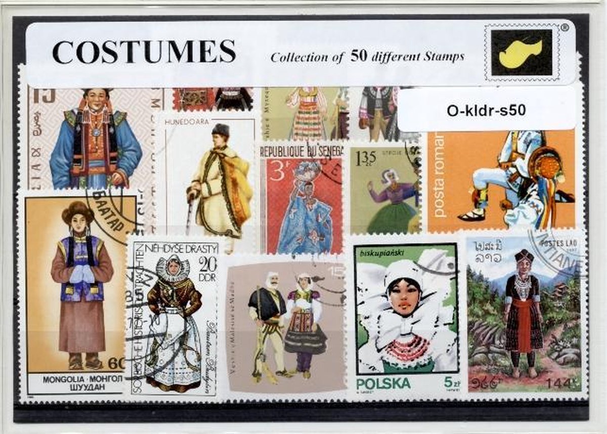 Klederdracht – Luxe postzegel pakket (A6 formaat) : collectie van 50 verschillende postzegels van klederdracht – kan als ansichtkaart in een A6 envelop - authentiek cadeau - kado - geschenk - kaart - cultuur - kleding - kostuum - kostuums