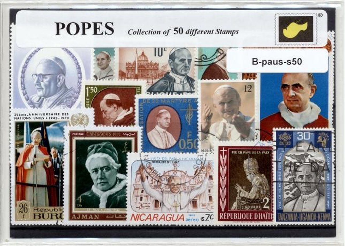 Pausen – Luxe postzegel pakket (A6 formaat) - collectie van 50 verschillende postzegels van Pausen – kan als ansichtkaart in een A6 envelop. Authentiek cadeau - kado - kaart - rome - leo - vaticaan - italie - katholiek - rooms - paus - johannes