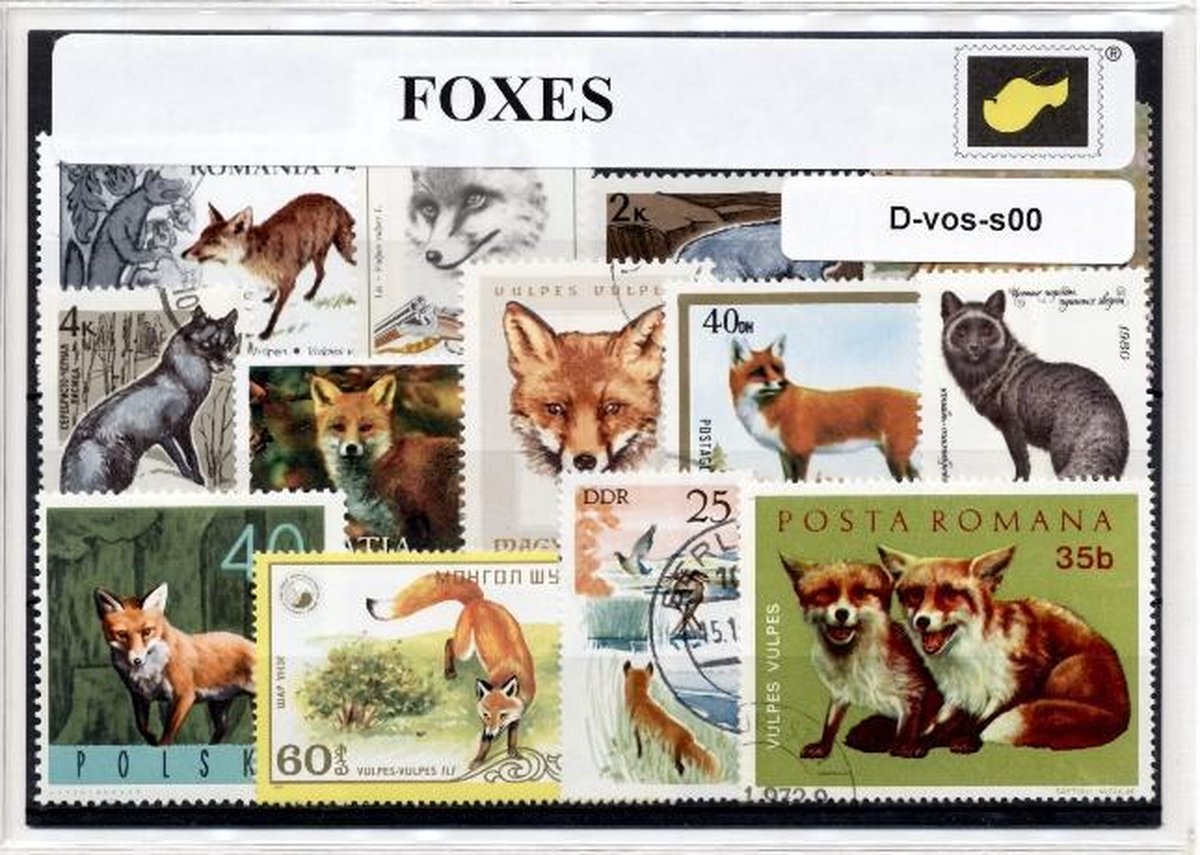 Vossen – Luxe postzegel pakket (A6 formaat) : collectie van verschillende postzegels van vossen – kan als ansichtkaart in een A6 envelop - authentiek cadeau - kado - geschenk - kaart - hondachtigen - vulpes - Canidae - vos