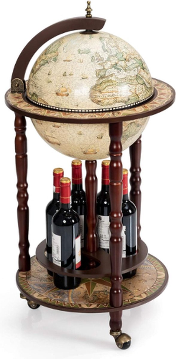  ®   Bar - Globebar -   Drank - Wijn Rek - Wijn Maken Set -   Bal -   Wijnrek -   Globe Globebar - Globe Bar - Globebar Whisky - Houten Wijnrek