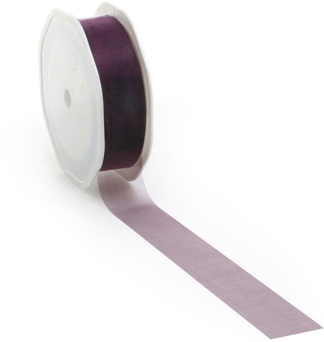 Aubergine voile lint voor decoratie en creatief gebruik - 25 mm / 25 mtr.