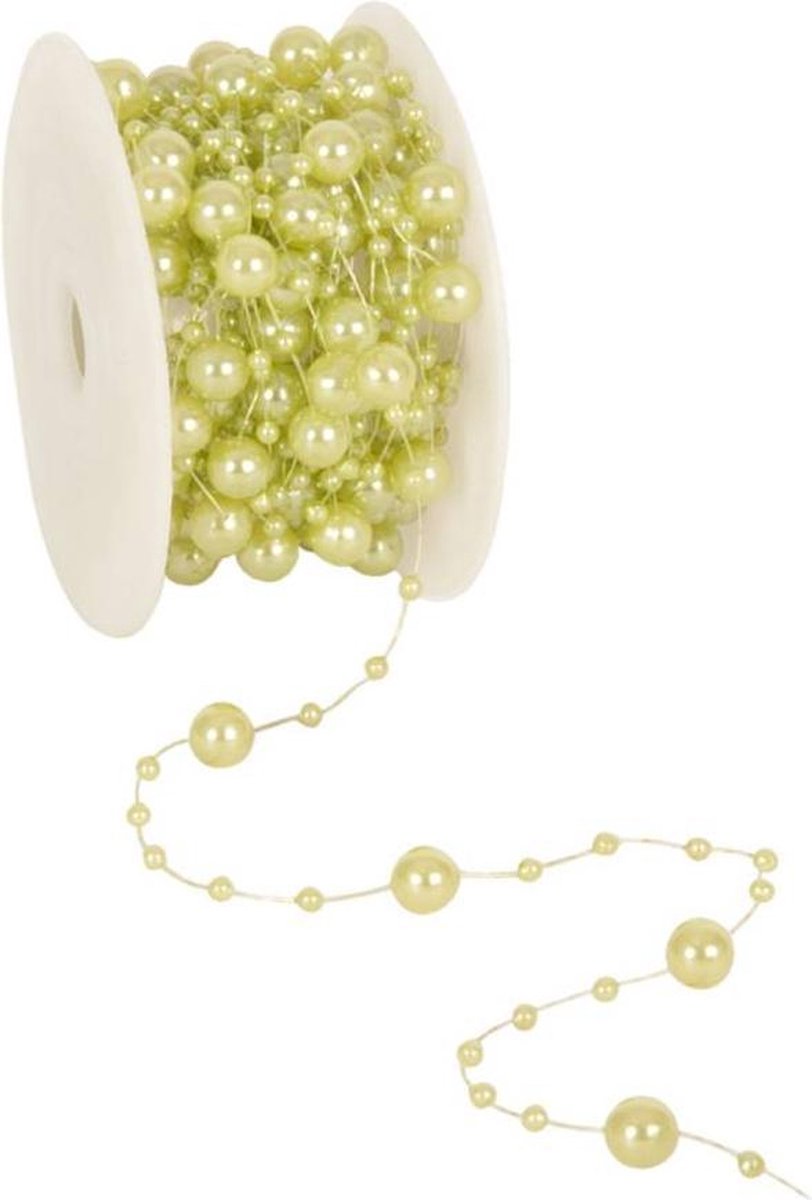 Balletjes Cadeaulint Lindegroen 8 mm / 10 mtr.