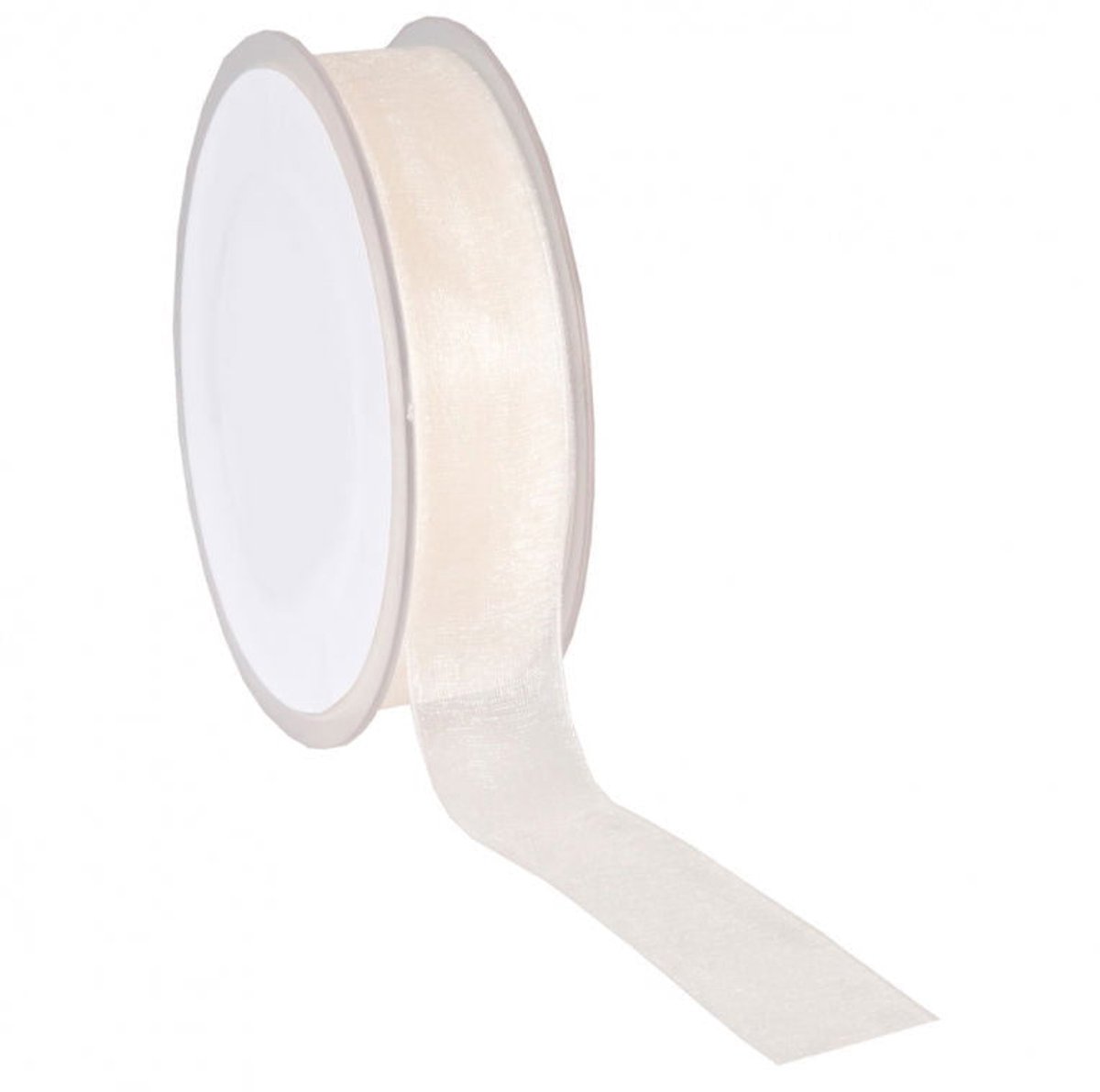 Creme Organza lint 10 mm / 50 mtr.