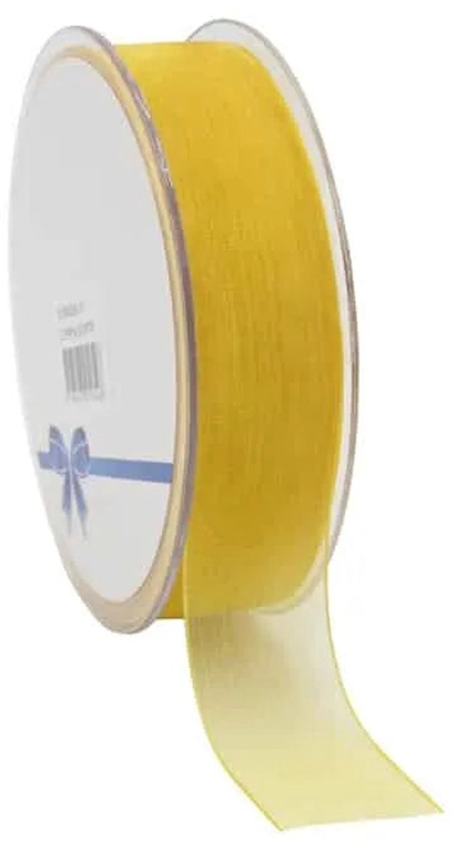 Goud Organzalint 25 mm / 50 mtr.