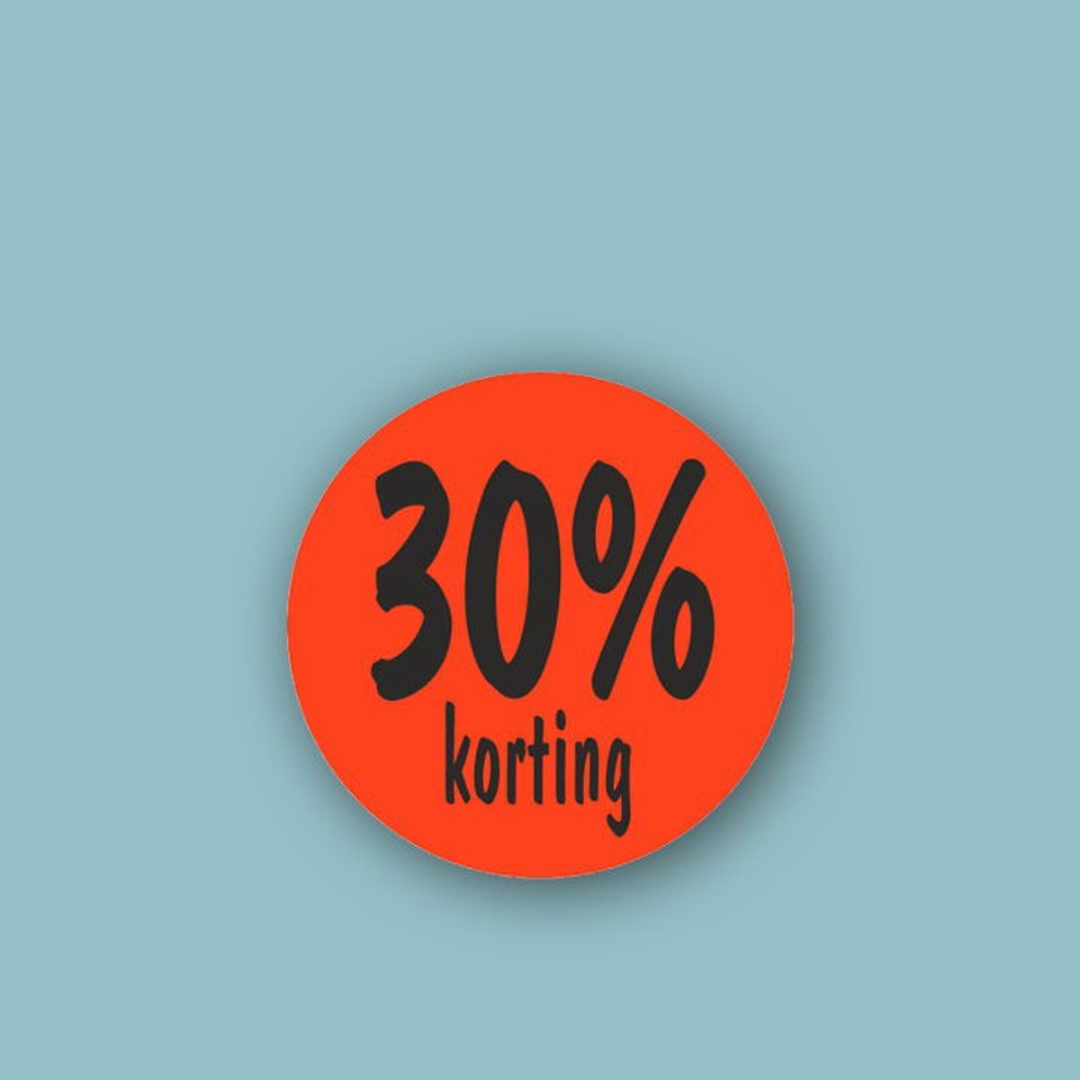 Korting Sticker 30% -Sticker-Etiket- 500st.
