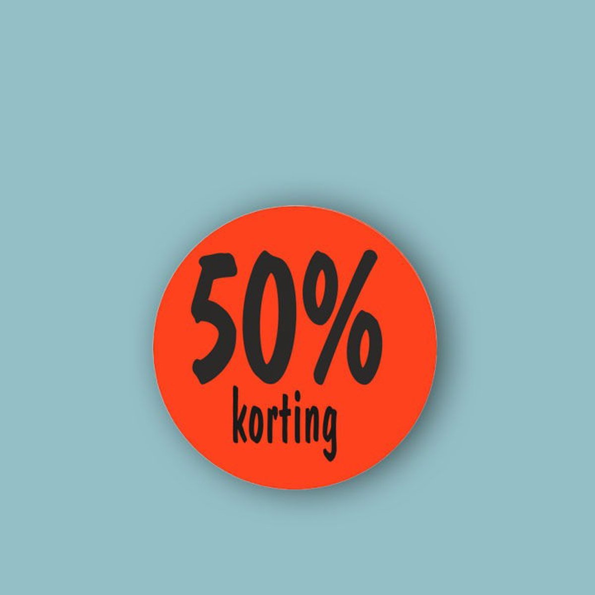 Korting Sticker 50% -Sticker-Etiket- 500st.