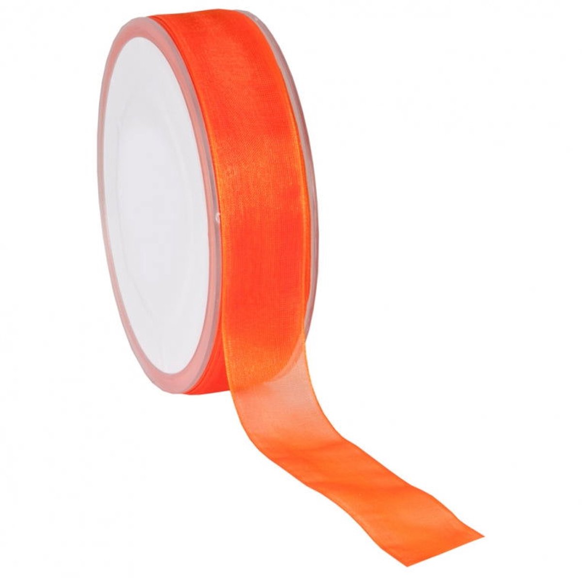 Oranje Organza lint 10 mm / 50 mtr.