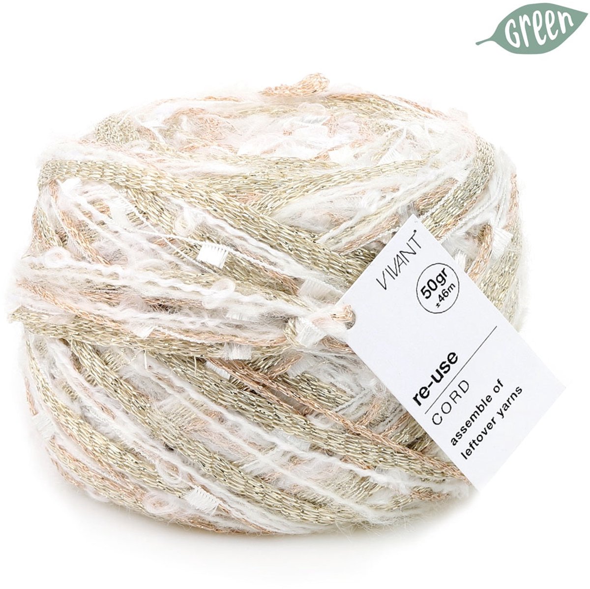 Re-use Kadolint Wit en Goud 2 mm / 46 mtr.