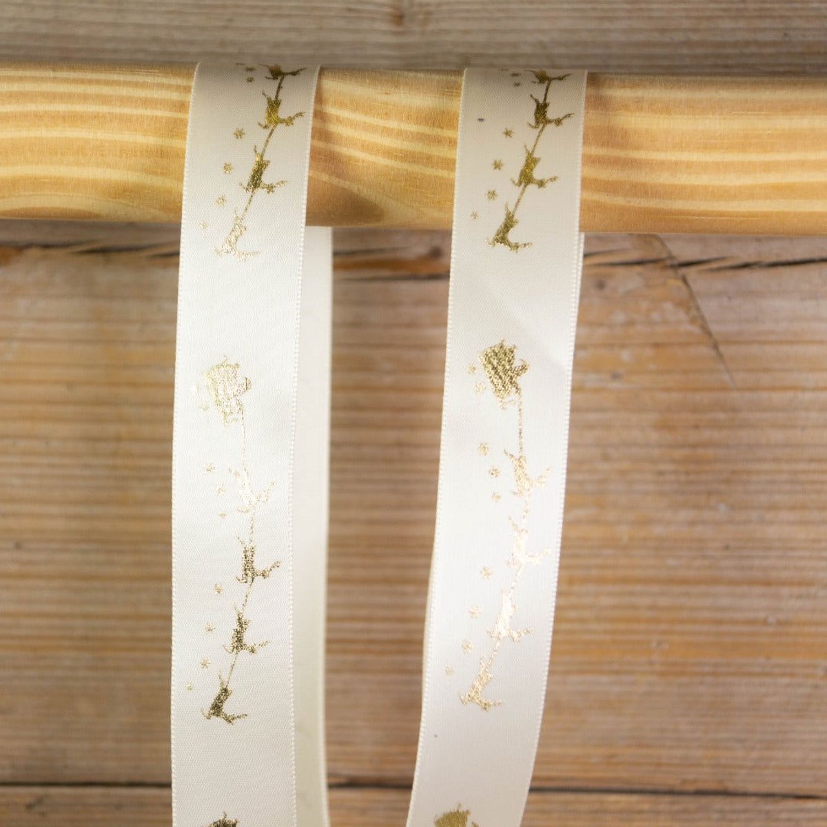 Satijnen Lint Kerst Champagne – 23 mm x 25 meter