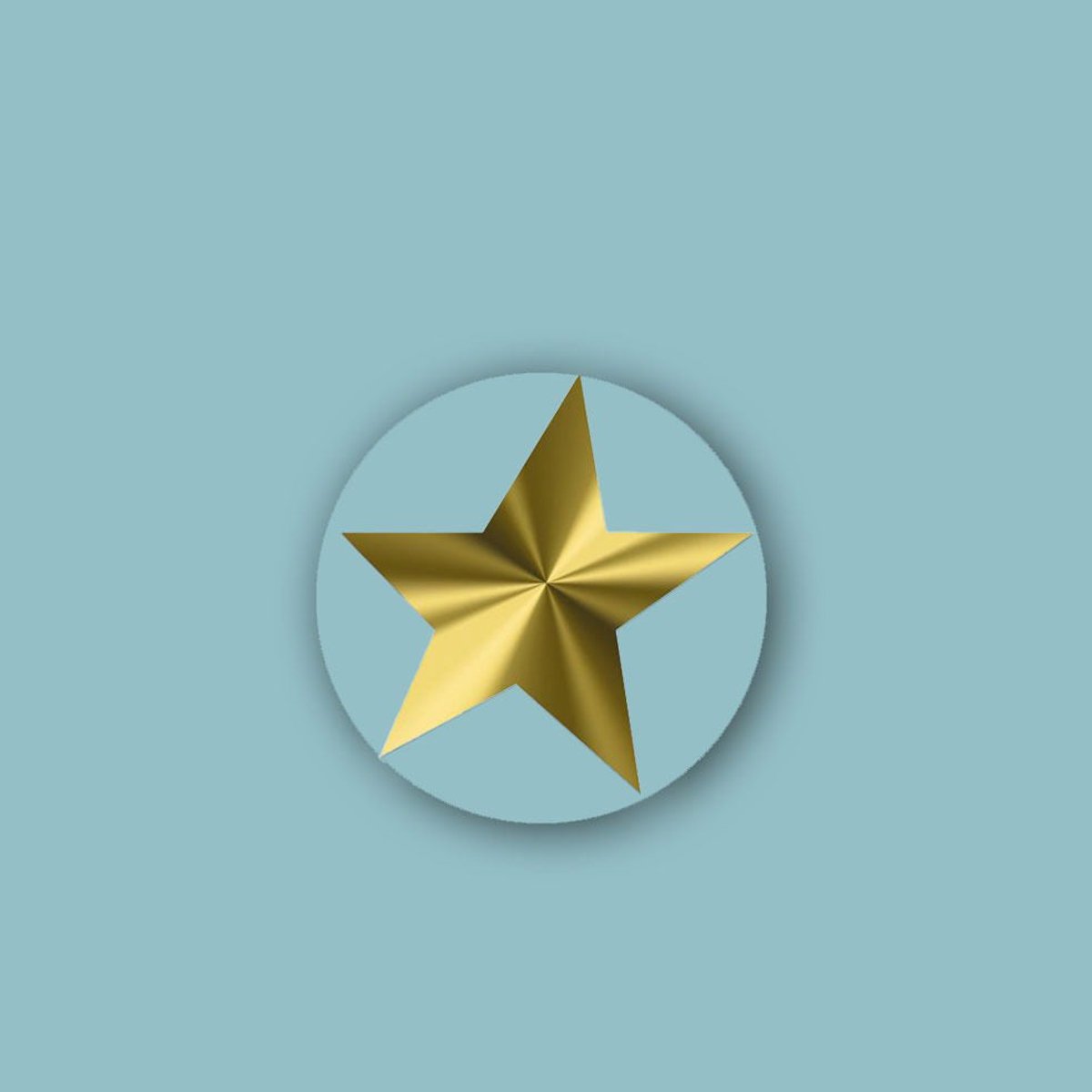 Sluitsticker Ster transparant-goud -Sticker-Etiket- ster etiket /500st.