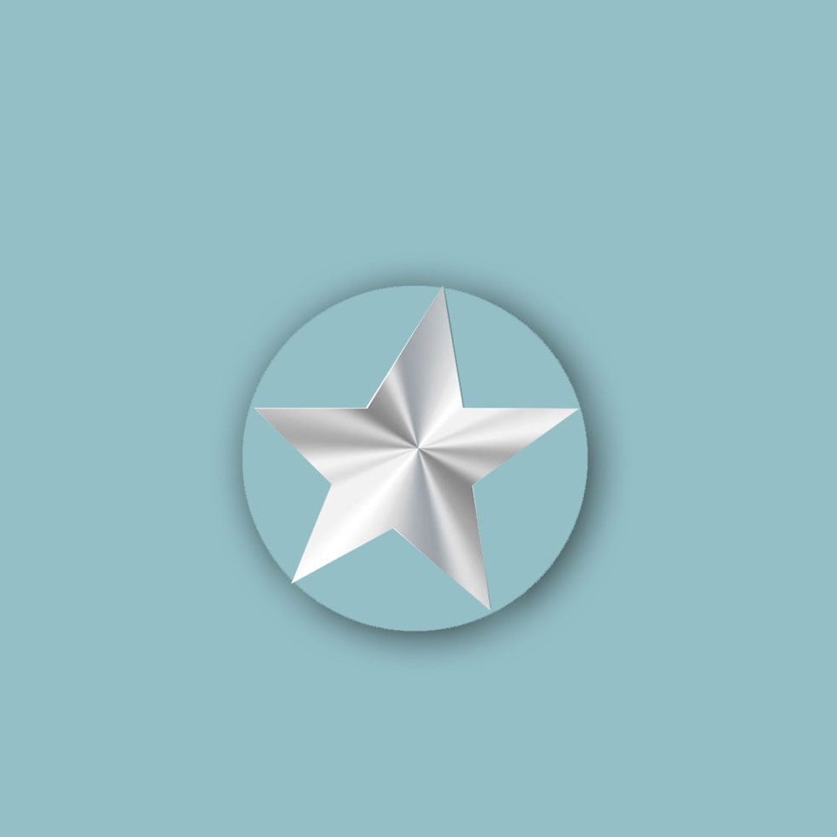 Sluitsticker Ster transparant-zilver -Sticker-Etiket- ster etiket /500st.