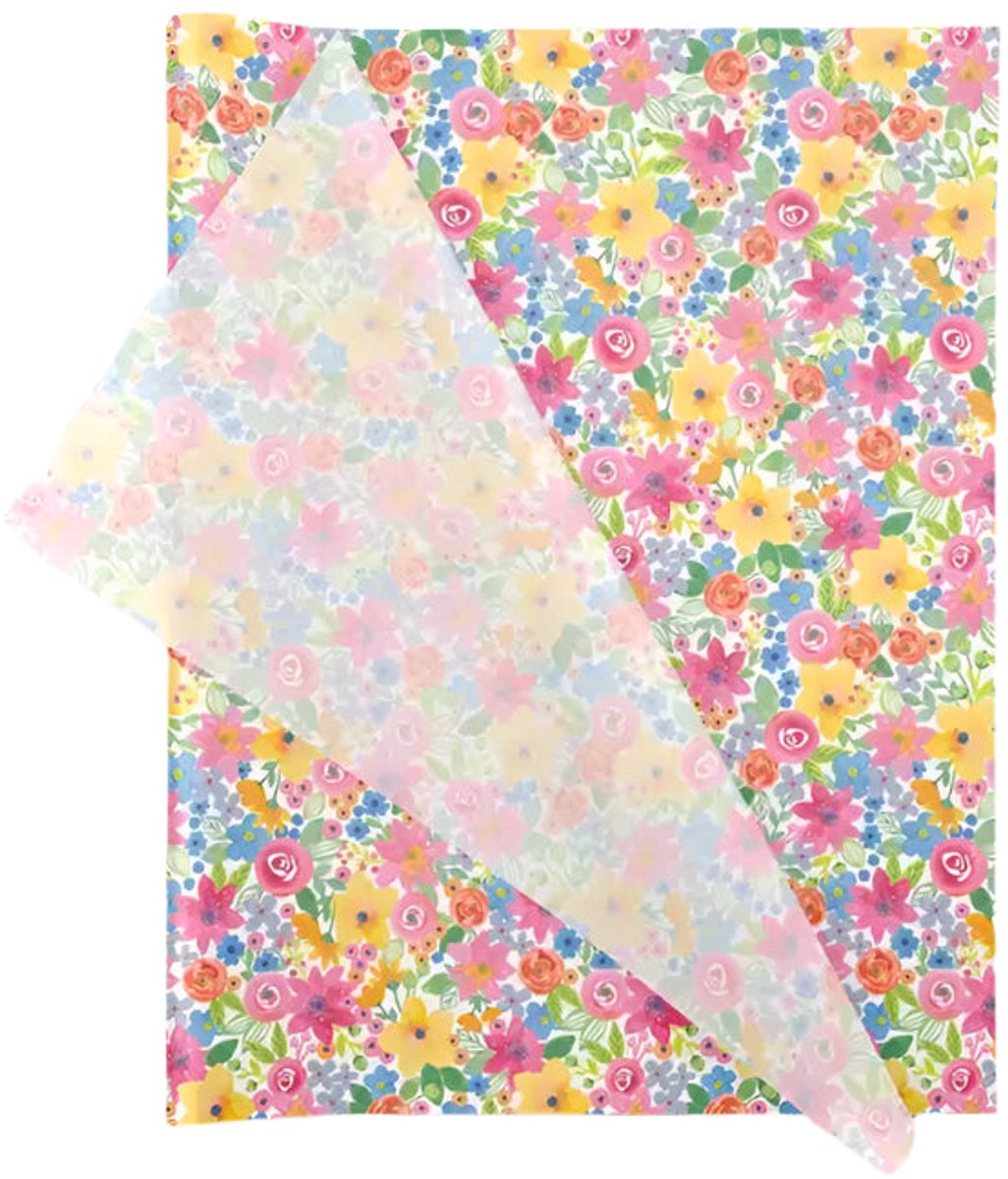 Vloeipapier Bloemen patroon 50x76 cm 20 vellen