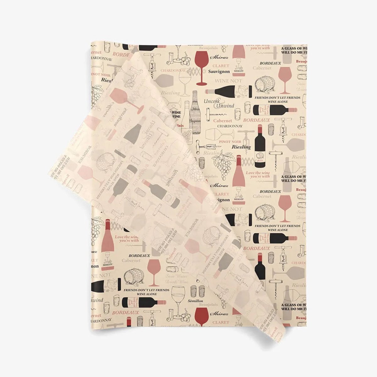 Vloeipapier met print, Wine not ? 36x50 cm 40 vellen