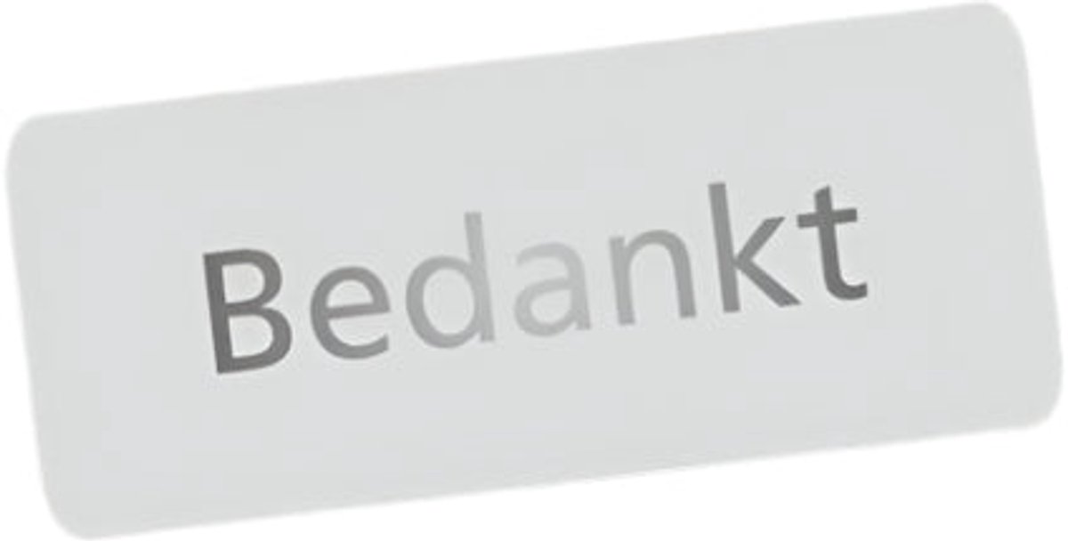Wensetiket Bedankt Zilver -Sticker-Etiket- 500st.