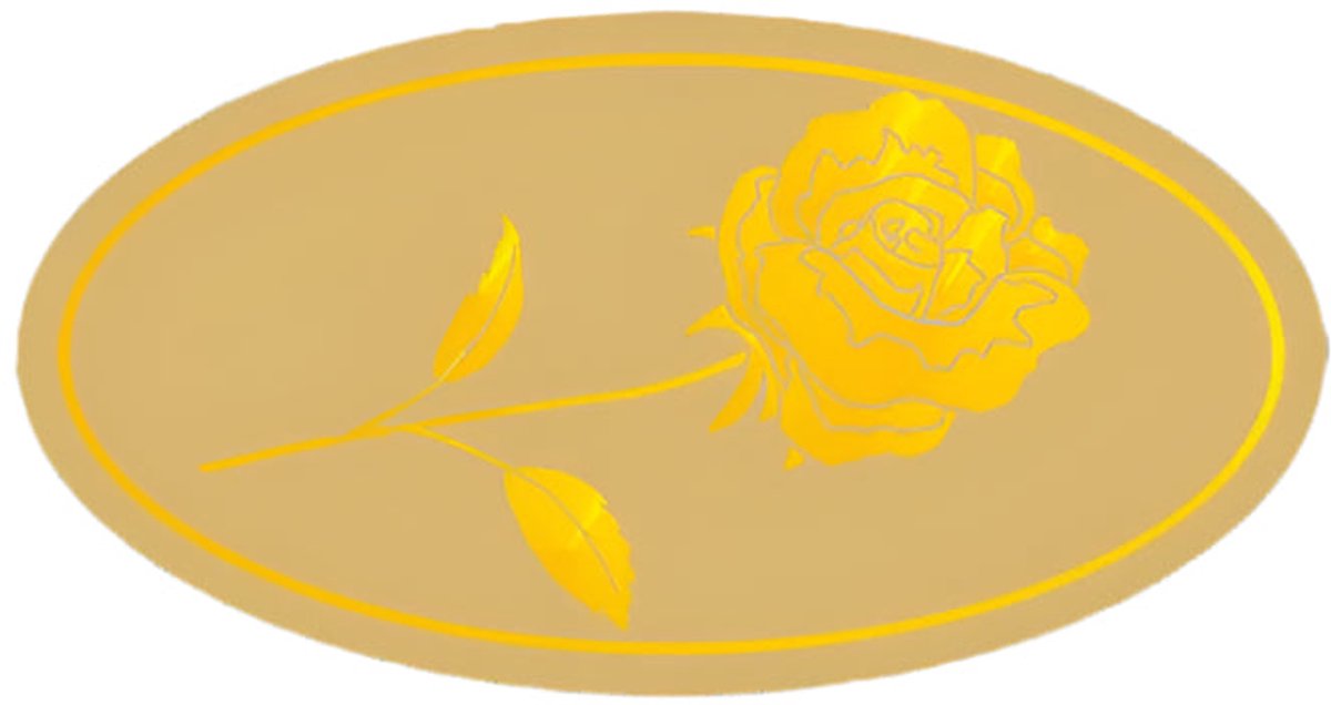 Wensetiket Roos Goud -Sticker-Etiket- 500st.