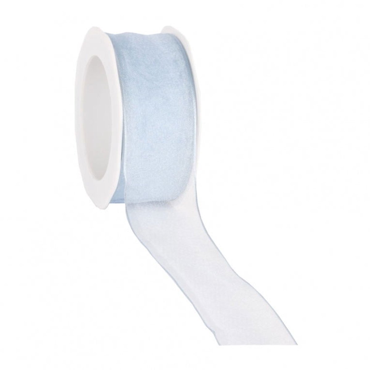 Wired organzalint Licht Blauw 38 mm / 20 mtr. Organza lint met draad