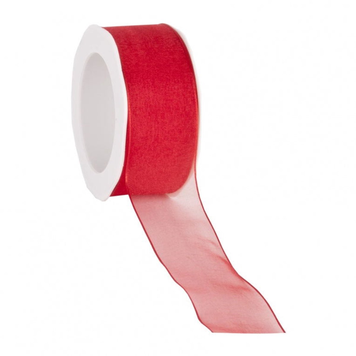 Wired organzalint Rood 38 mm / 20 mtr. Organza lint met draad