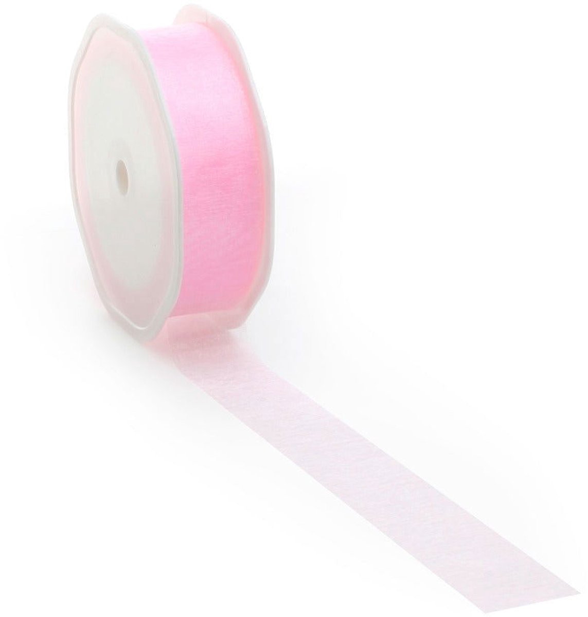 Zacht roze voile lint voor creatieve projecten en decoratie - 38 mm / 25 mtr.