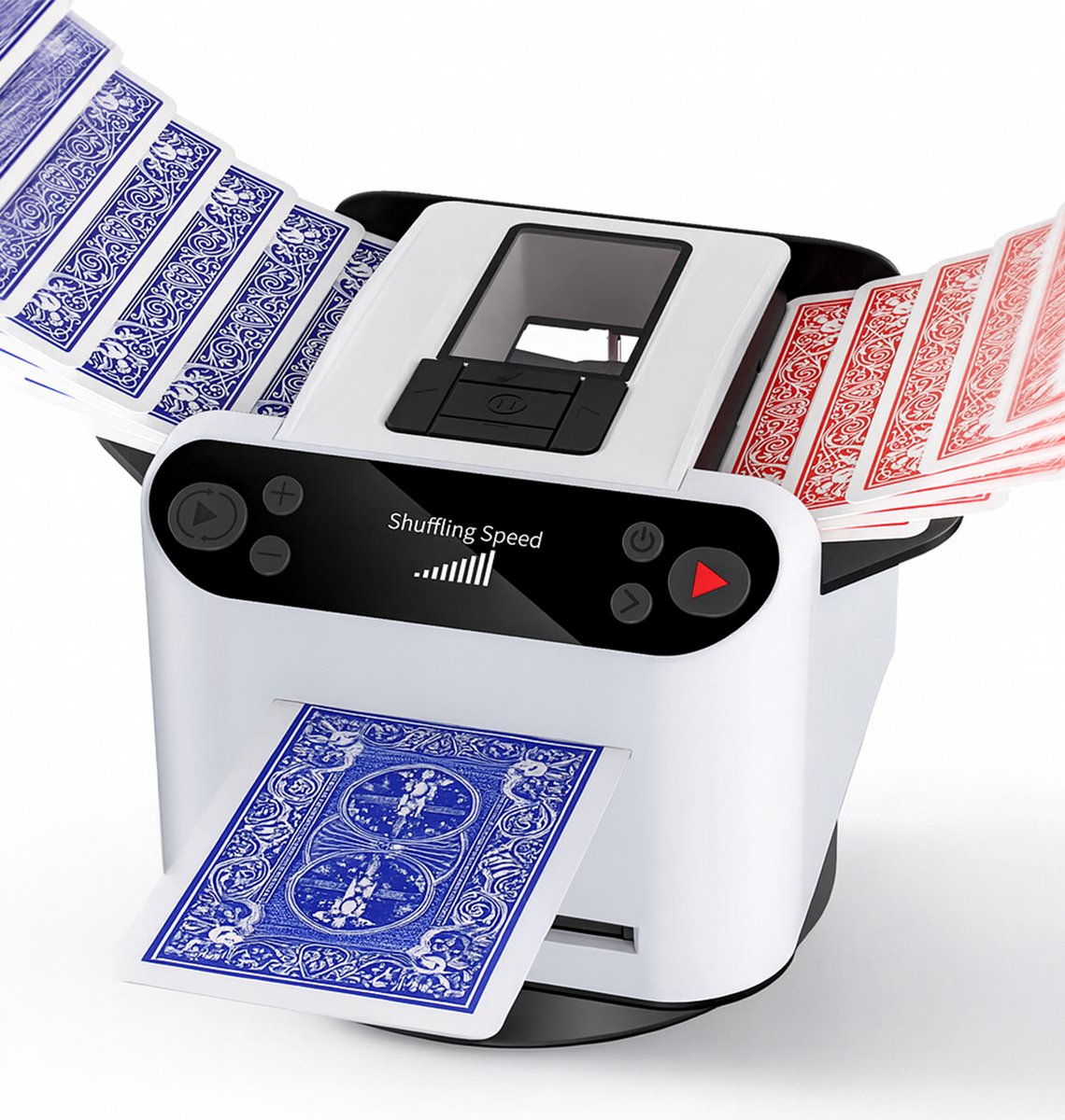 2-in-1 Automatische   en Dealer - Kaartenschudder - Kaartdeler - Incl. 4 Draadloze Afstandsbedieningen – 1 tot 12 Spelers - 360° Draaifunctie - Voor Poker, Blackjack, Speelkaarten en Meer