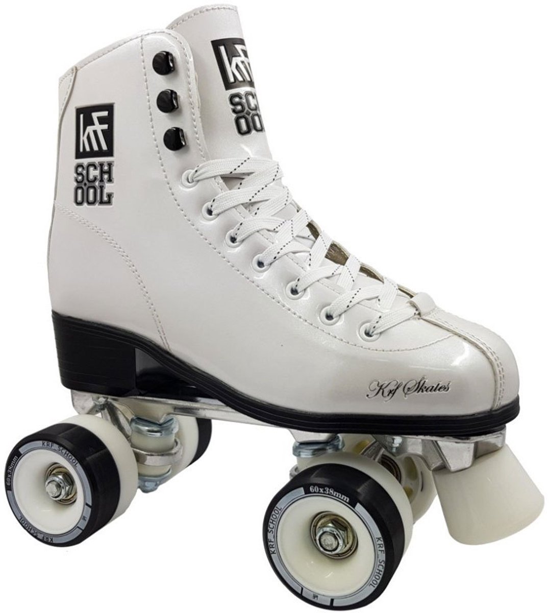 Krf School Aluminium Leather Velcro Rolschaatsen Wit EU 35 Man,Vrouw