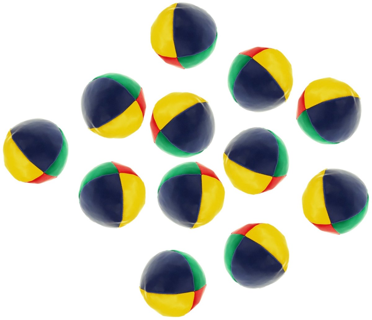 Jongleerballen - 12x - gekleurd - 6,5 cm - microgranulaat - beanbags