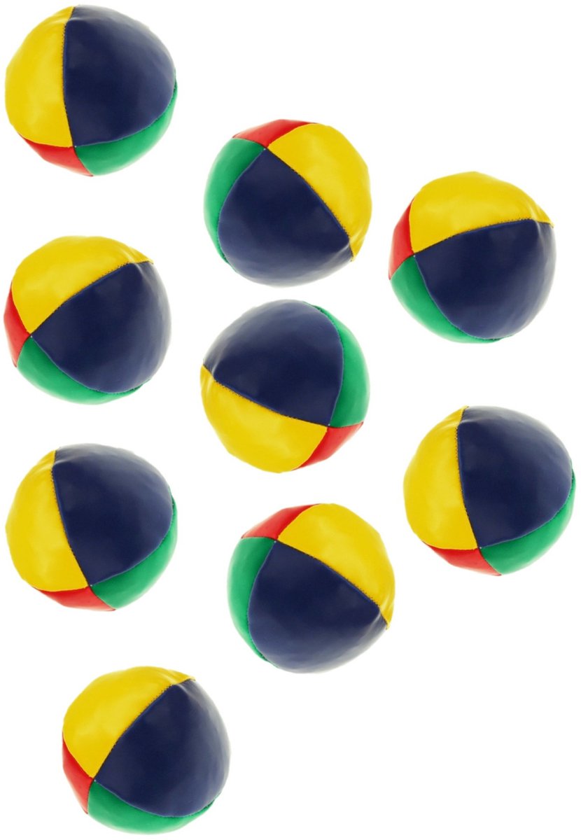 Jongleerballen - 9x - gekleurd - 6,5 cm - microgranulaat - beanbags