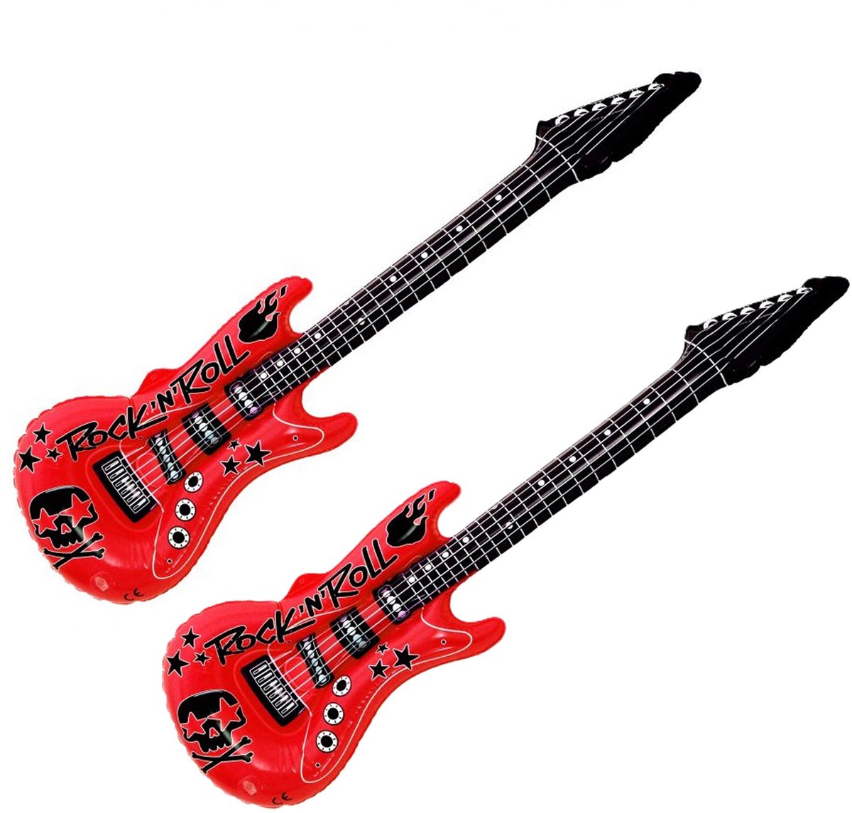 Kruger Opblaas elektrische gitaar - 2x - rood - speelgoed - kinderen - opblaasbaar - popster