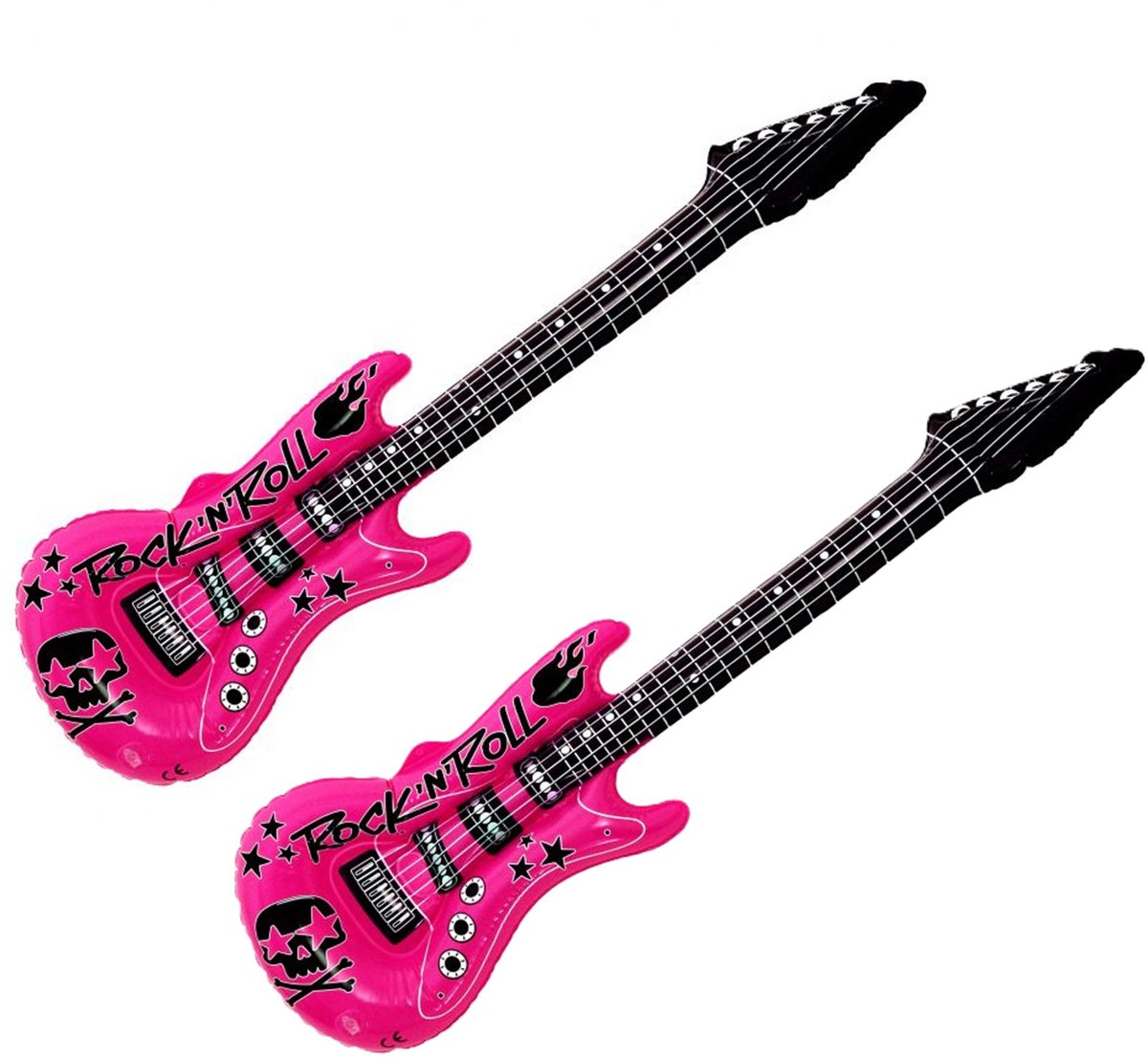 Kruger Opblaas elektrische gitaar - 2x - roze - speelgoed - kinderen - opblaasbaar - popster