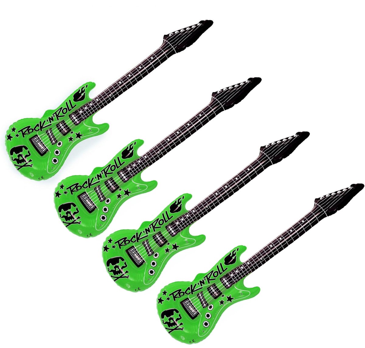 Kruger Opblaas elektrische gitaar - 4x - groen - speelgoed - kinderen - opblaasbaar - popster