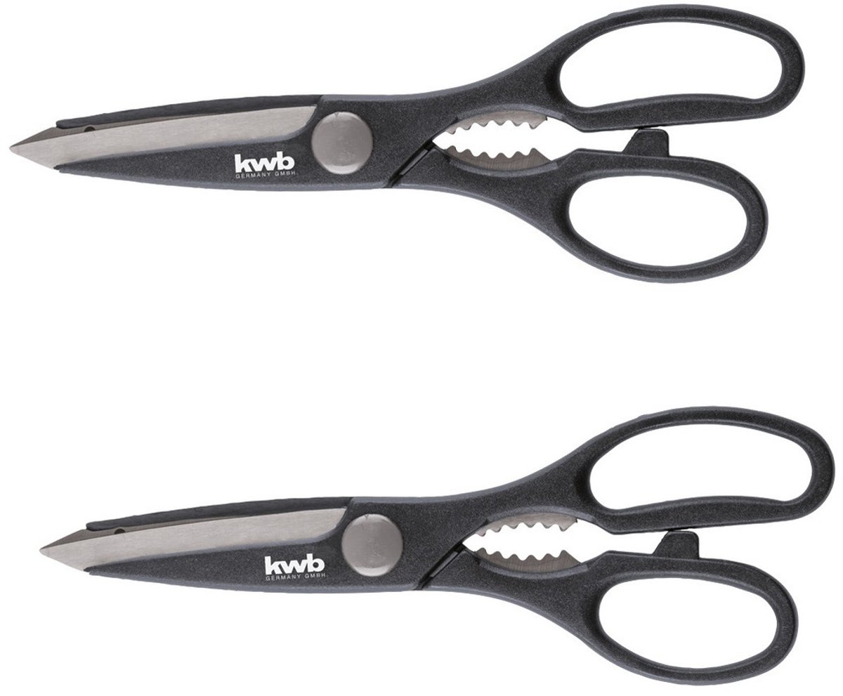 3x stuks huishoudschaar / werkschaar - 21.5 cm - RVS - linkshandig en rechtshandig - hobbyscharen / textielscharen / werkscharen