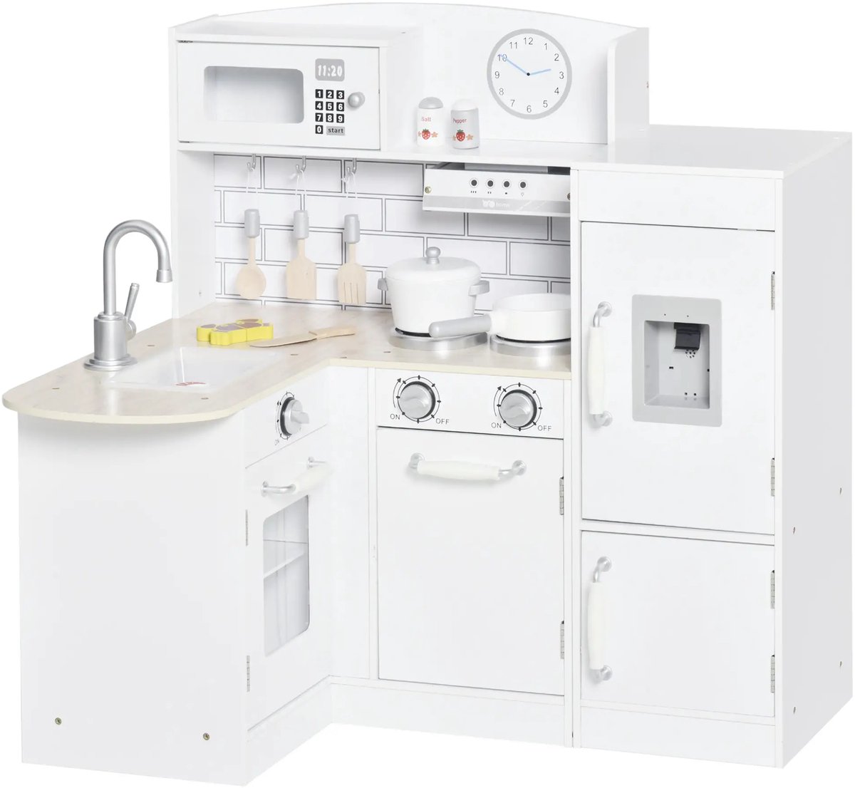 KYDDOI Speelkeuken - Speelgoedkeuken - Kinderkeuken Inclusief Accessoires en Keukengerei - Droomkeuken, Hoekkeuken voor kinderen