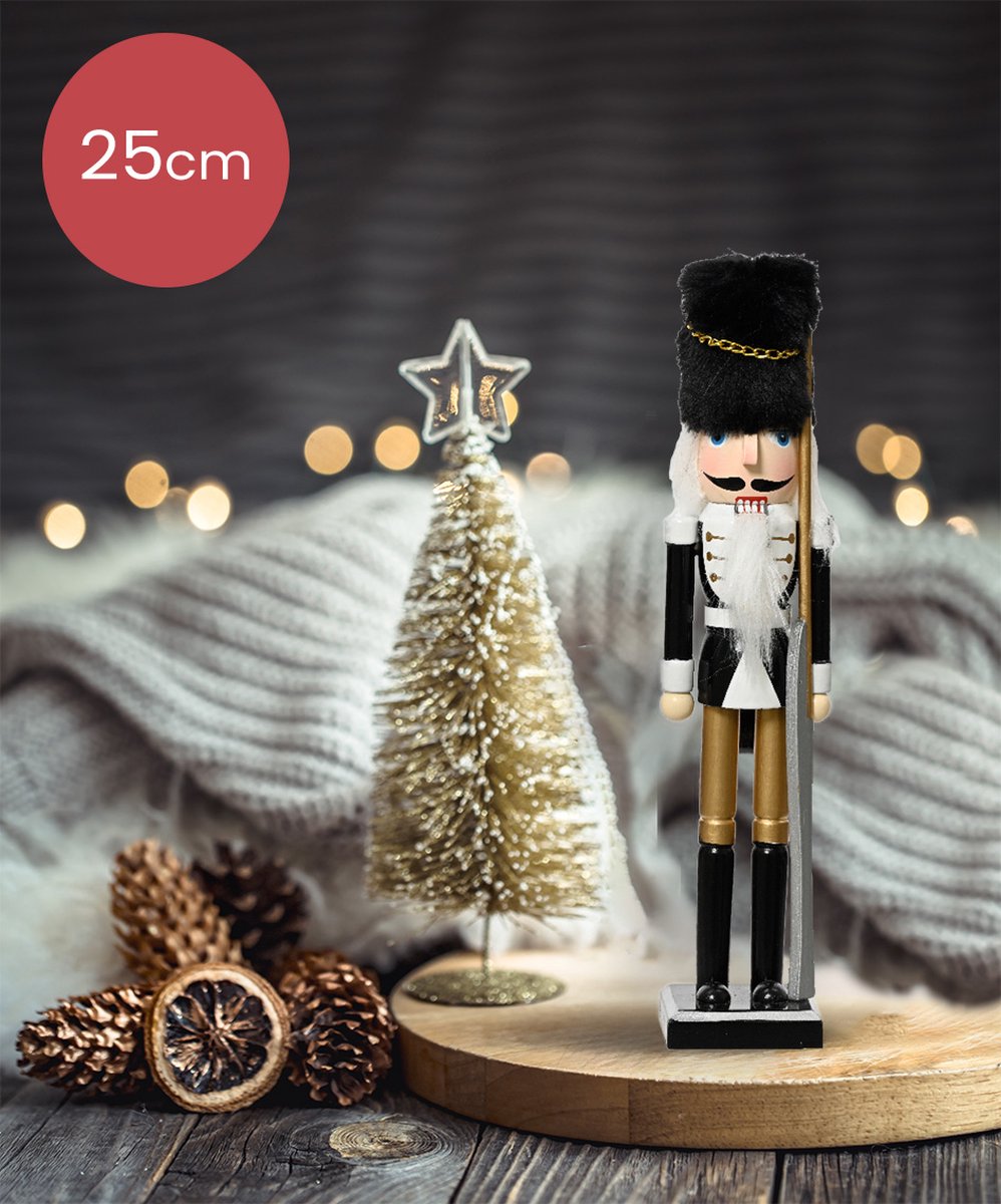 Notenkraker zwart goud met geweer - 25CM