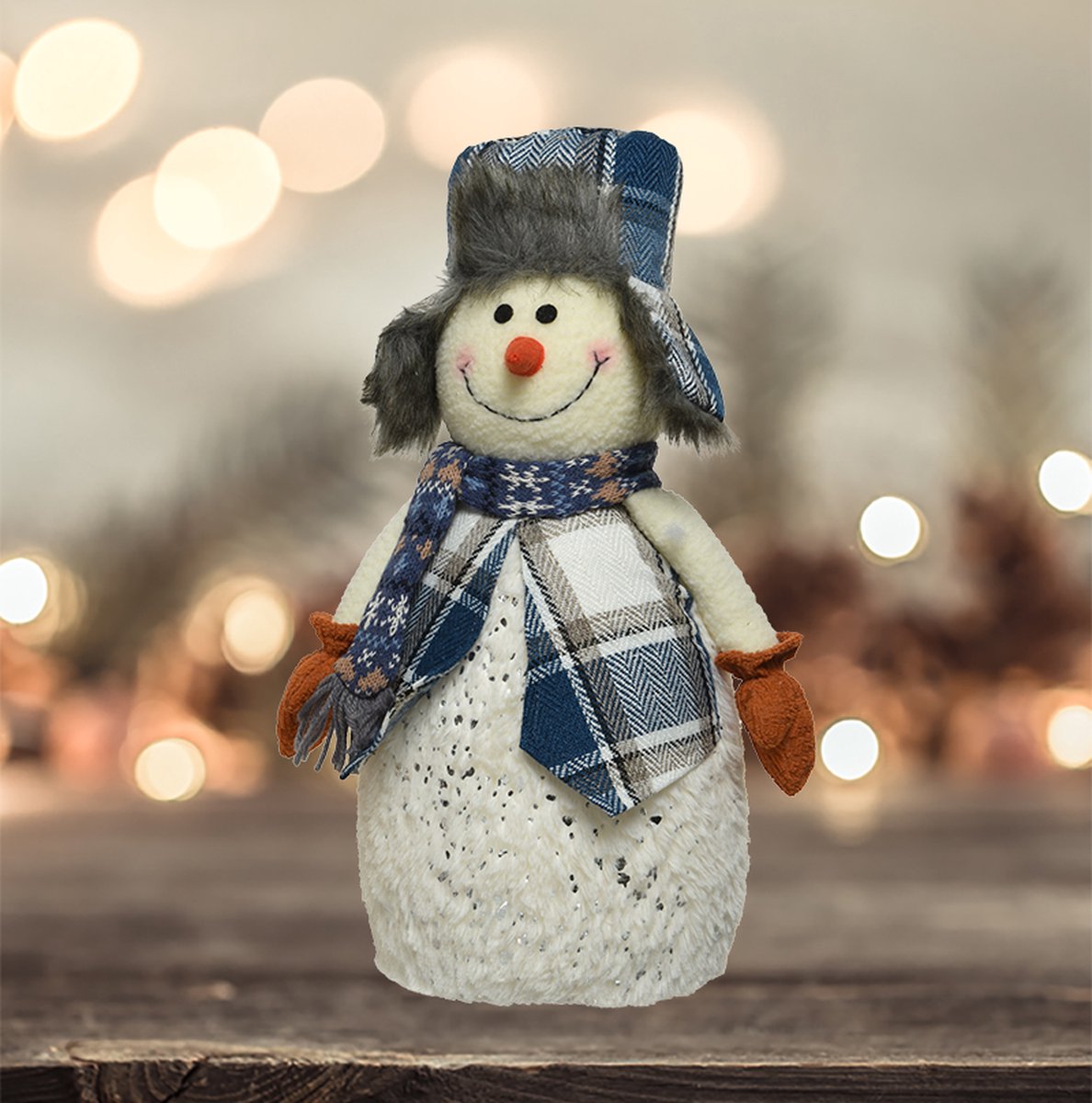 Sneeuwpop met pilotenmuts - 39CM