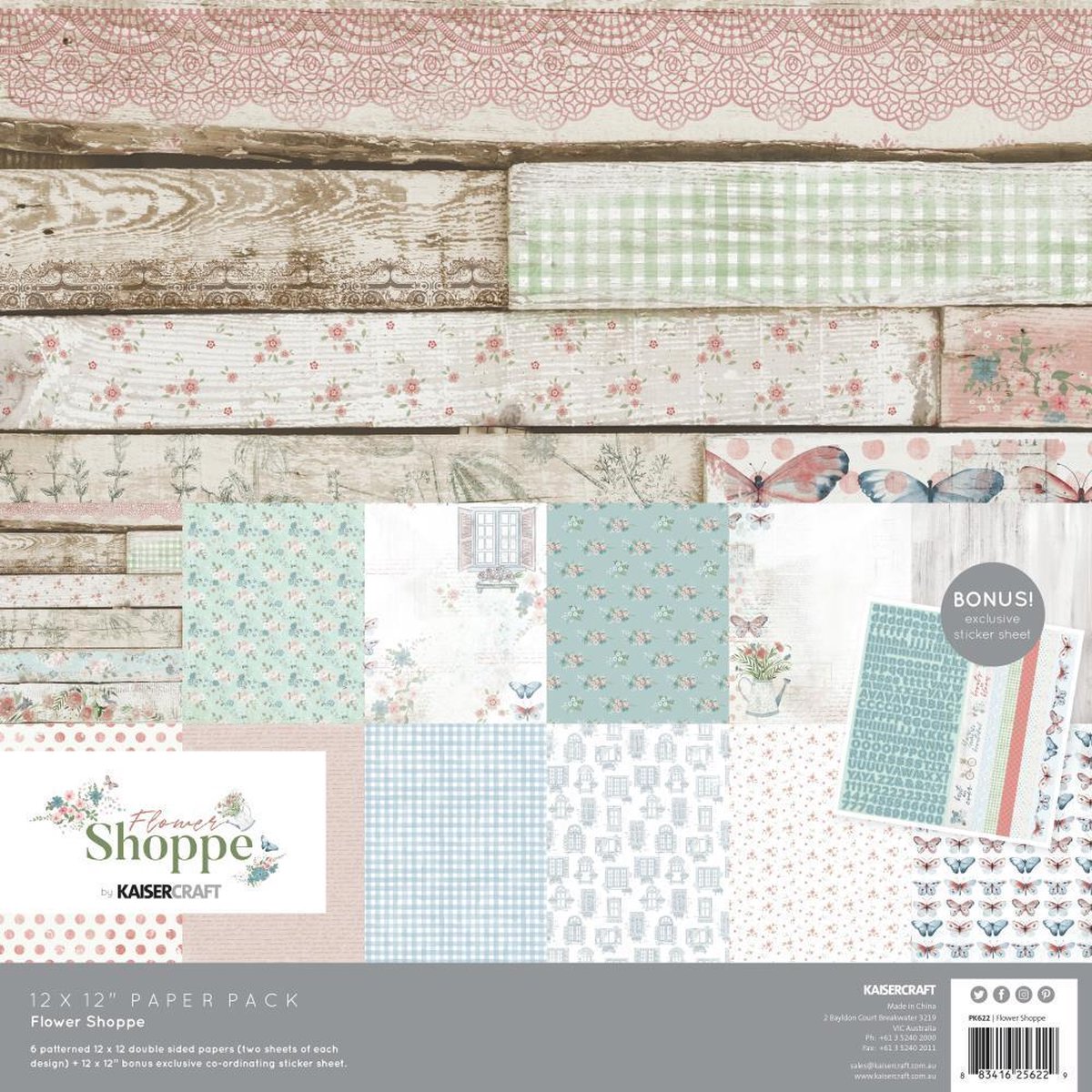 Kaisercraft Flower Shoppe Paper Pack 12
