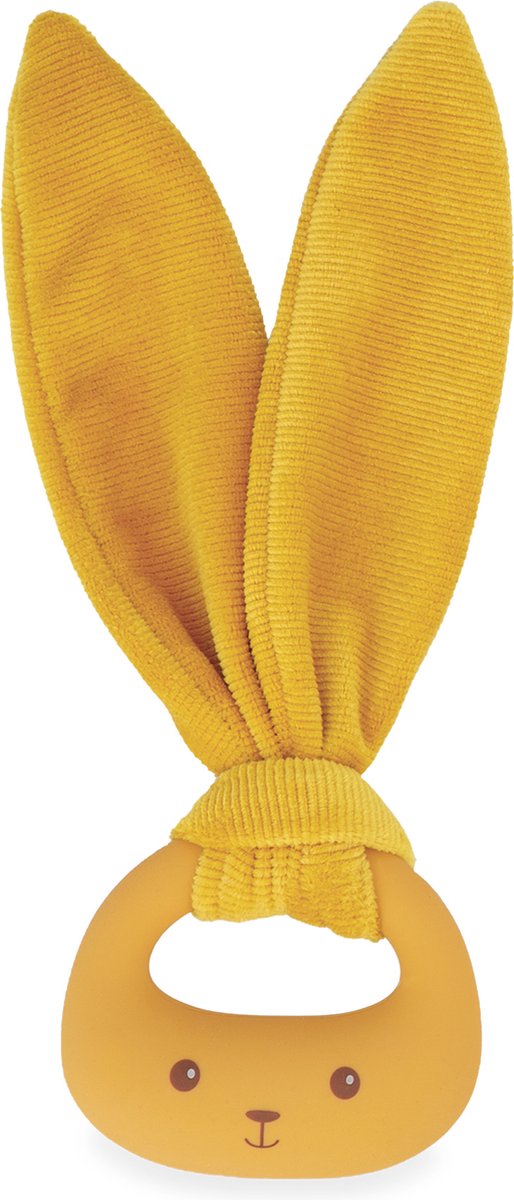 Kaloo Lapinoo - Bijtring Konijn Oker - Gemaakt Van Siliconen - Met 2 Verschillende Texturen: De Voorkant Is Glad En De Achterkant Heeft Nopjes Om De Eerste Tandjes Door Te Laten Komen En Pijnlijk Tandvlees Te Masseren