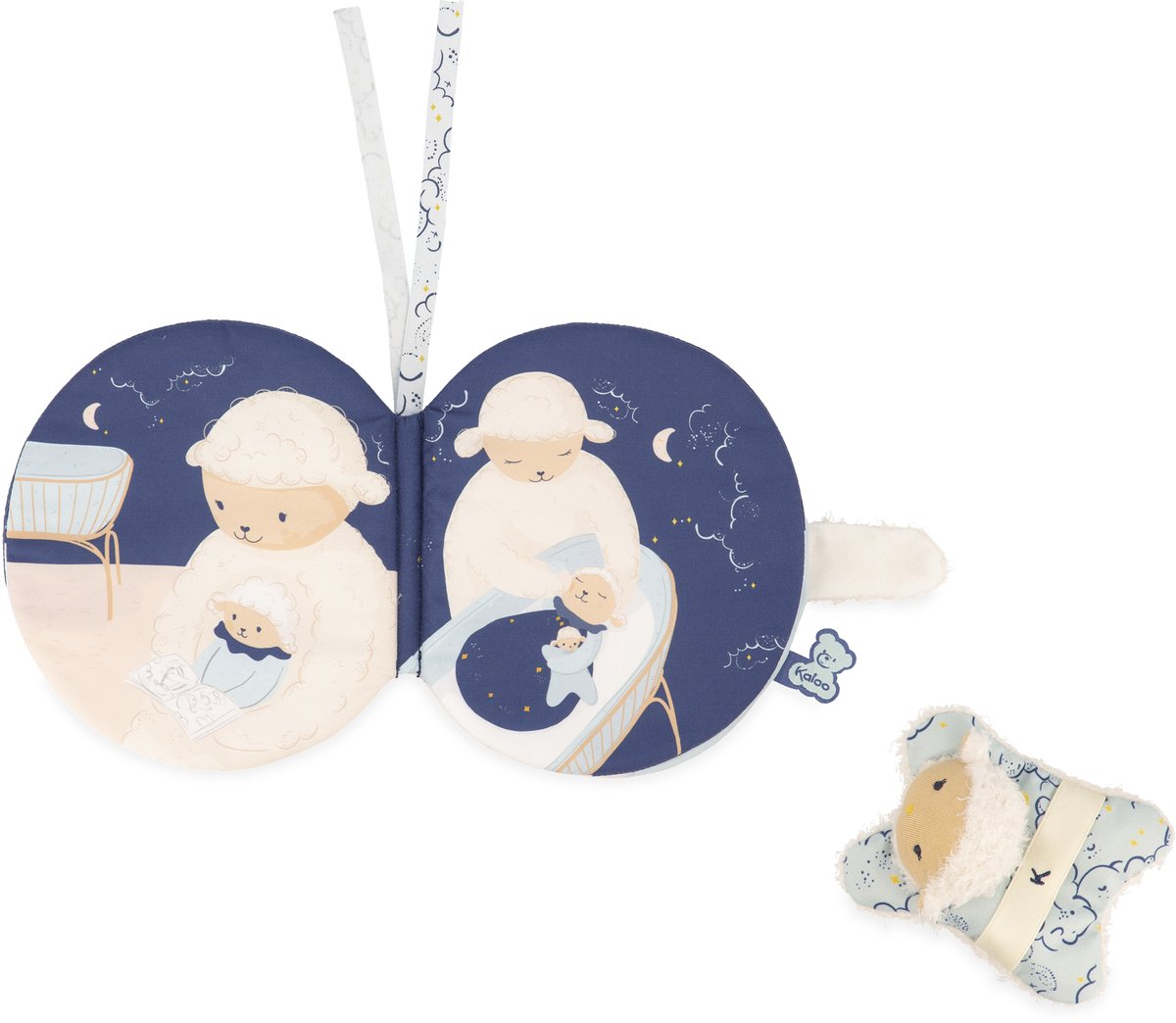   stoffen boekje - slaapritueel voor kinderen - kleurrijk en zacht.