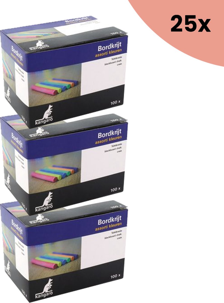 25x KTC Bordkrijt ass.kleuren 100 stuks