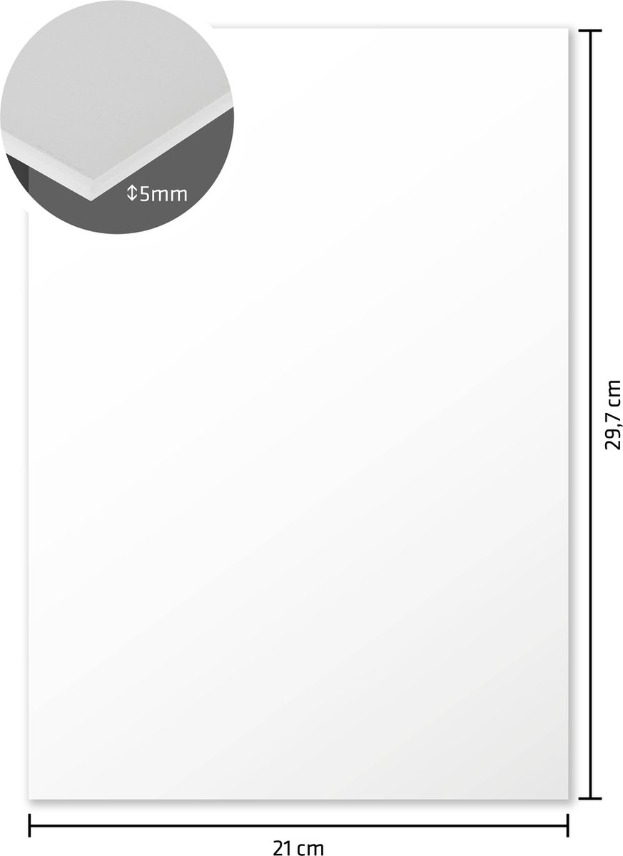 Kangaro foamboard - wit - A4 - 5 mm dik - 2 zijdig mat papier - K-0075-004