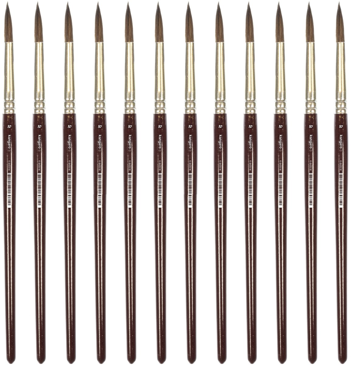 Kangaro ronde penseel - maat 10 - kort gelakt hout - doos a 12 stuks - K-840510