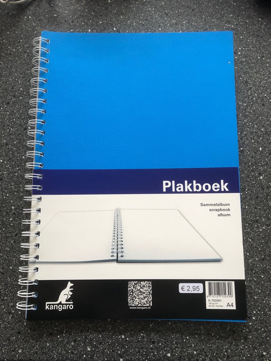 Plakboek Kangaro A4 120grs 40 vel, voorkant blauw
