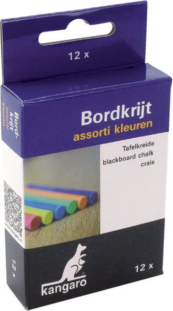 Schoolbordkrijt kleur 12 stuks