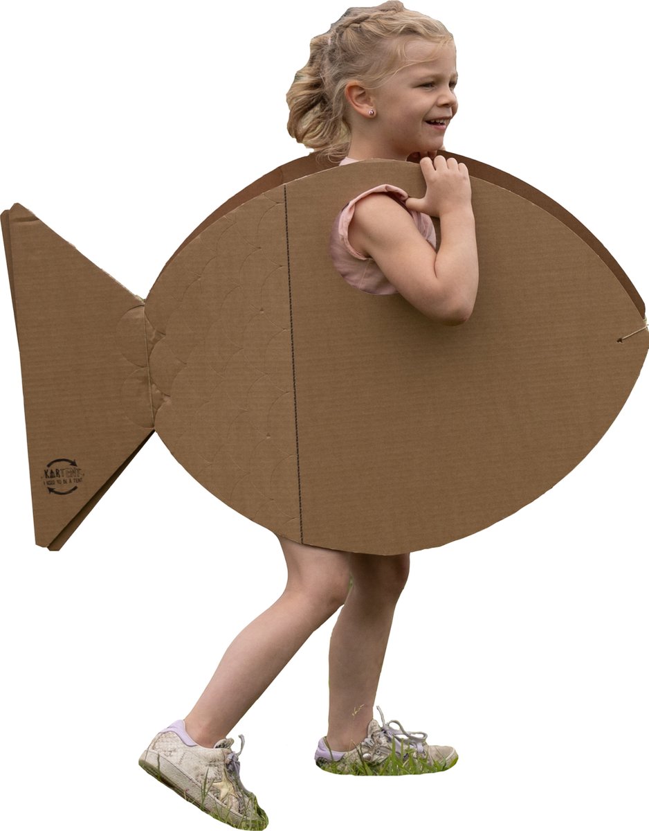 Kartonnen Vis verkleed kostuum - Cadeau van Duurzaam Karton - KarTent