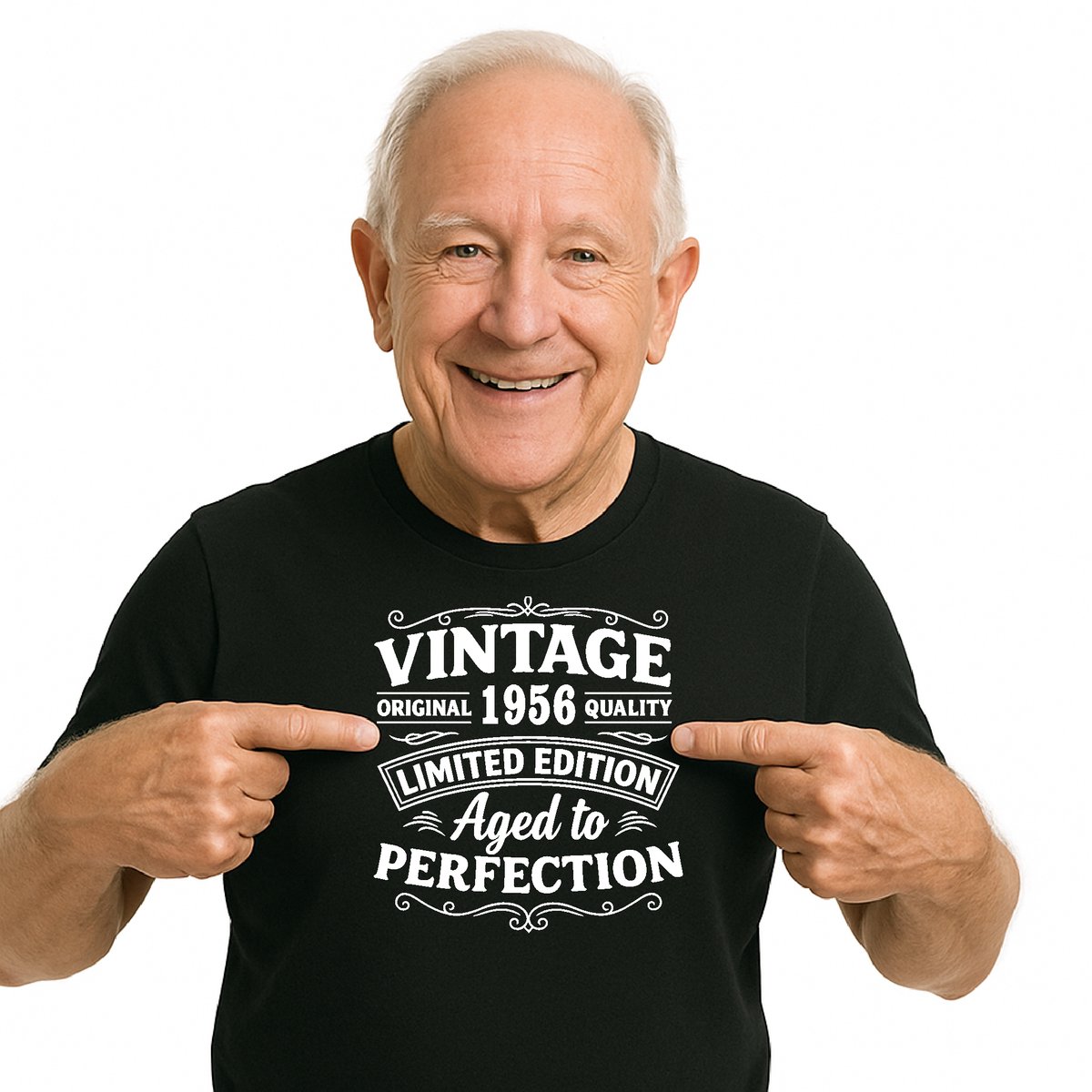 T-shirt - unisex - zwart - Vintage - Limited Edition - Aged to Perfection - geboortejaar 1956 - BIO Katoen - verjaardag en feest - cadeau - maat XL