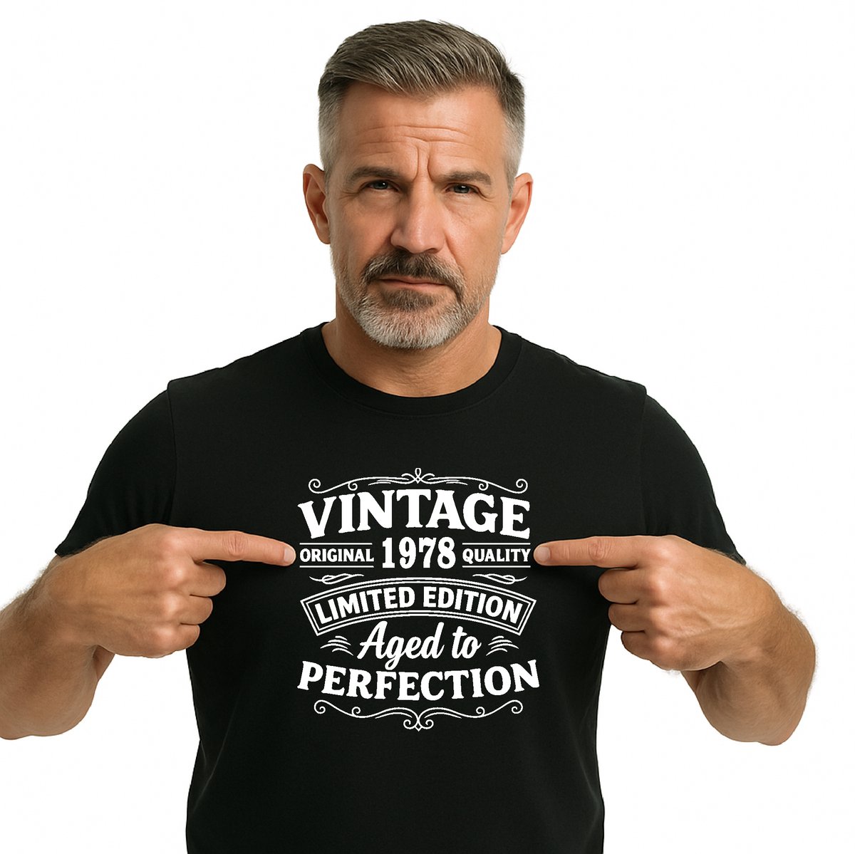 T-shirt - unisex - zwart - Vintage - Limited Edition - Aged to Perfection - geboortejaar 1978 - BIO Katoen - verjaardag en feest - cadeau - maat S