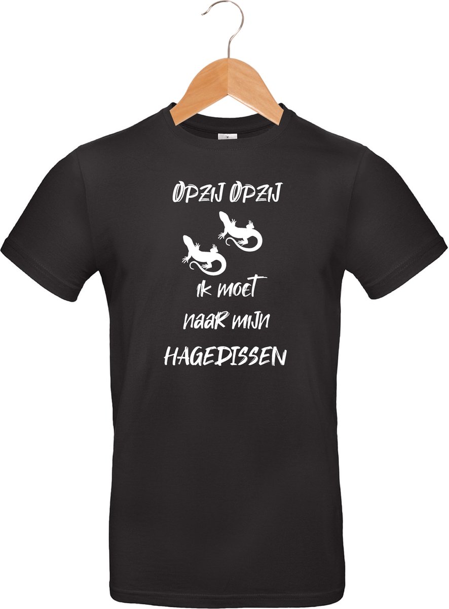 mijncadeautje - T-shirt unisex - zwart - opzij opzij ik moet naar mijn - Hagedis - maat S