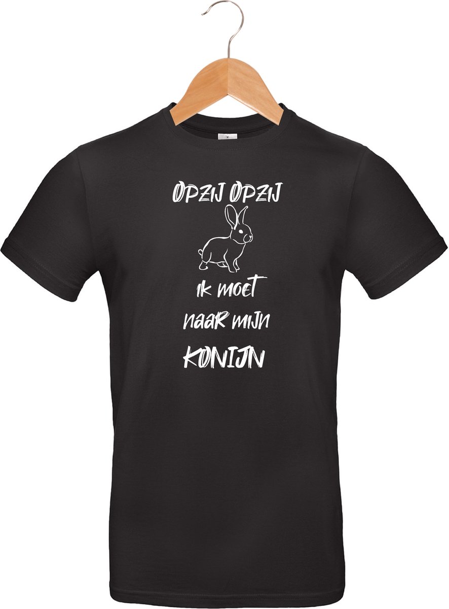 mijncadeautje - T-shirt unisex - zwart - opzij opzij ik moet naar mijn - Konijn - maat XL