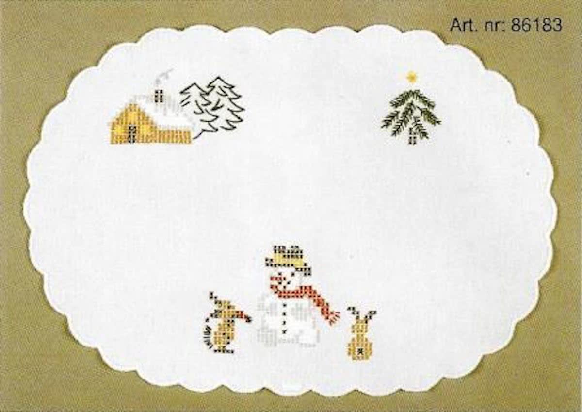 kruis/steelsteekkleedje 86183 sneeuwtafereel, wit (4 st.)