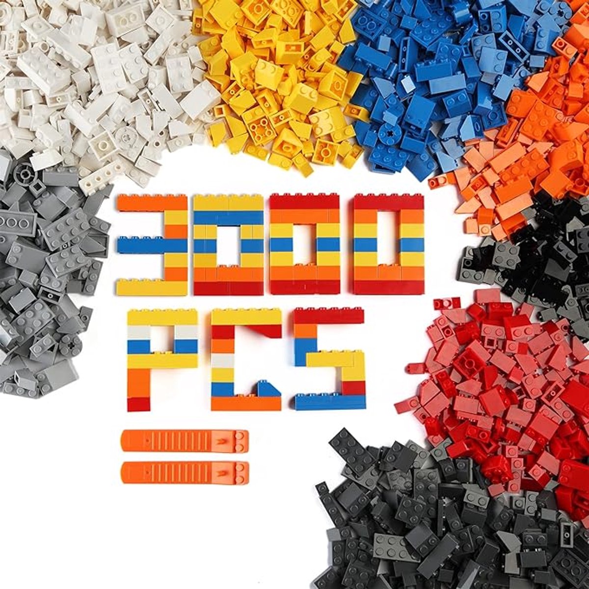 Klassieke bakstenen bulkset, bouwstenen compatibel met Lego Classic stenen, geweldig cadeau voor kinderen, 3000 stuks