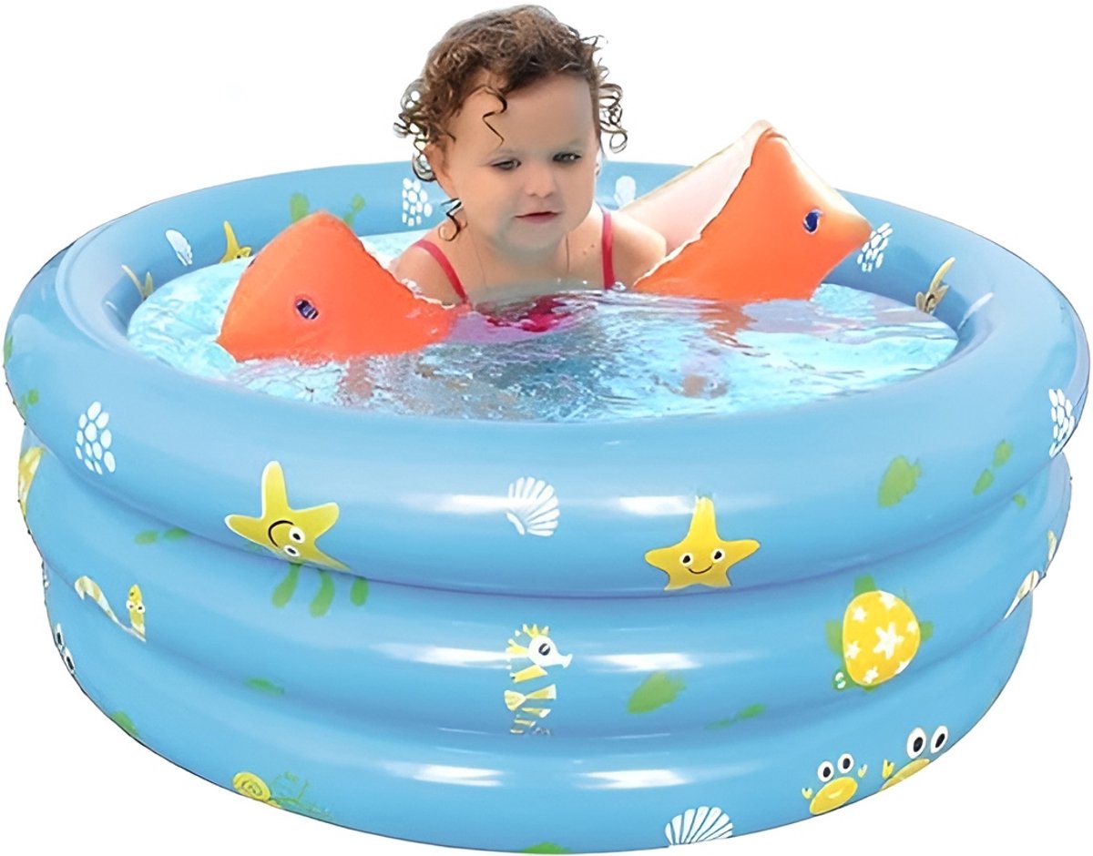Opblaasbaar kinderbad voor kinderen, 90 x 30 cm, babyzwembad met opblaasbare veiligheidsbubbelbodem, opblaasbaar kinderbad voor peuters, tuin, achtertuin, zomerspeelwatergereedschap voor thuis en op